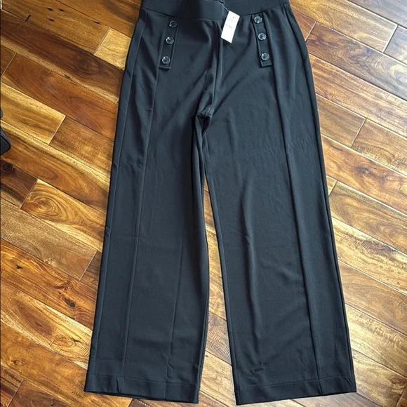 LOFT - Black Wide Leg - women’s Trousers/ Pants - Picture 4 of 7